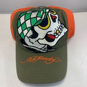 Ed Hardy SnapBack Hat Skull Motif New Without Tags
